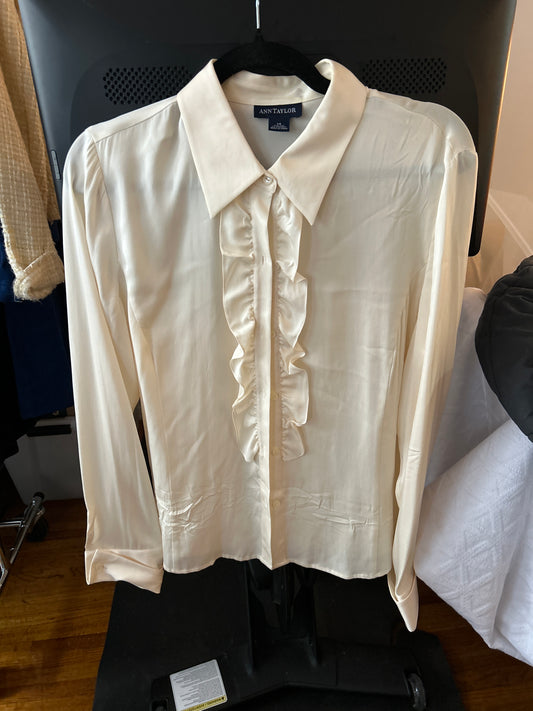 Ann Taylor silk ruffled topped