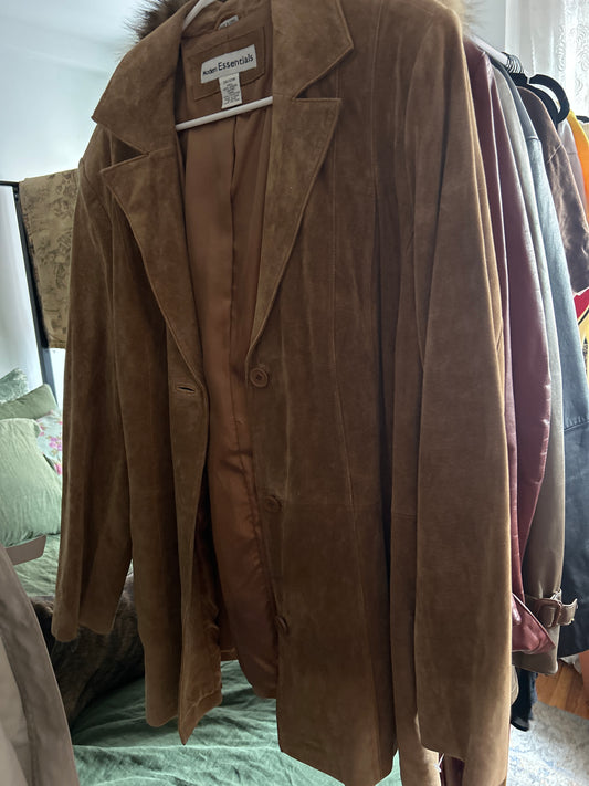Modern essentials tan suede jacket