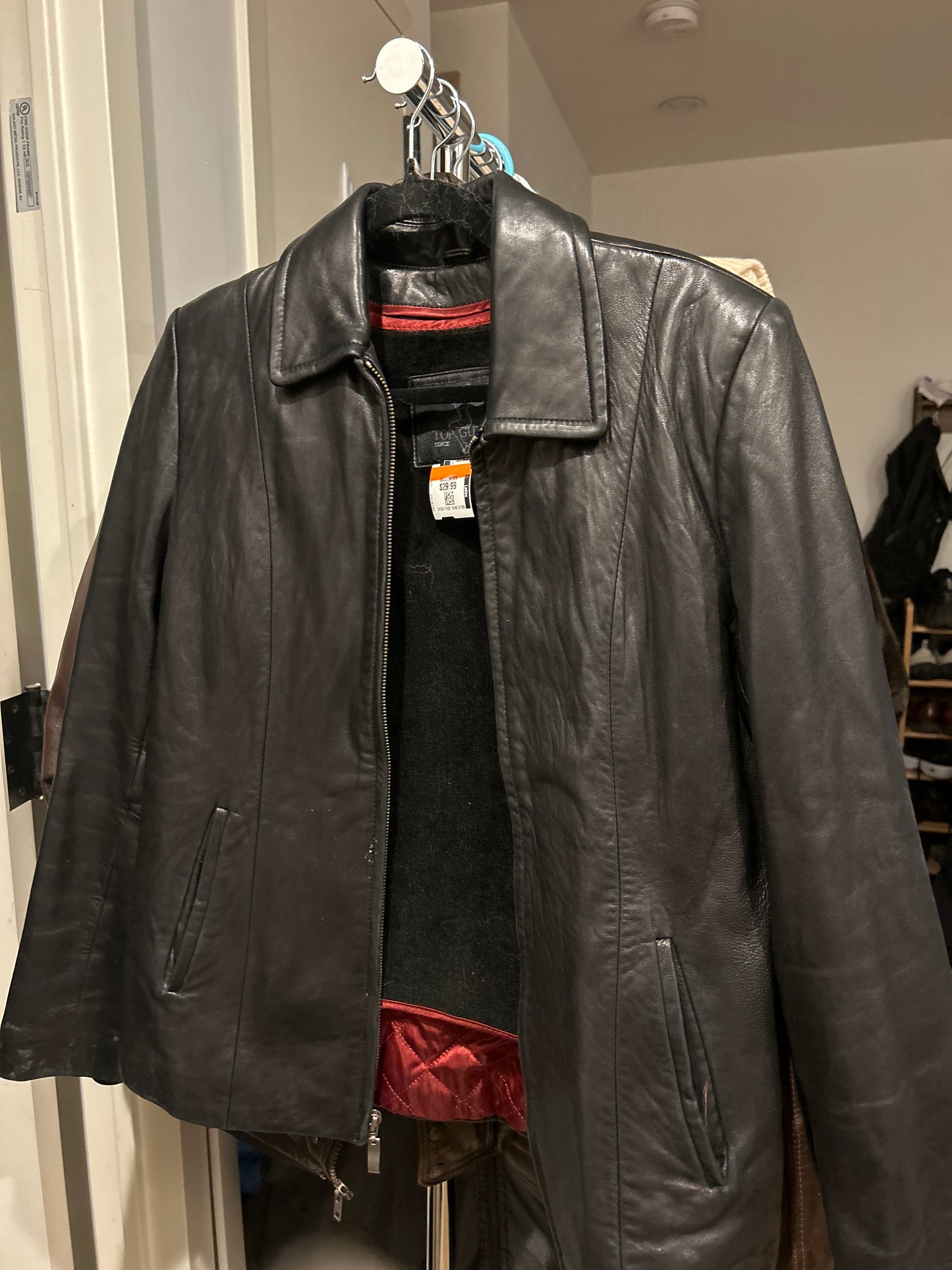 Top Gun lambskin black leather jacket