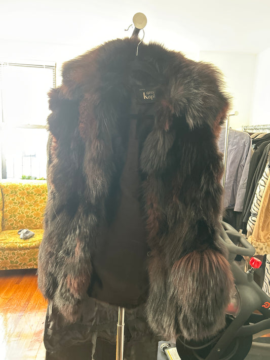 Georges Kaplan Black & brown fur vest