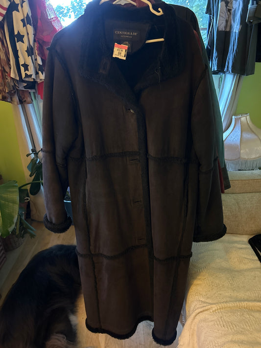Centigrade brown faux fur lined jacket