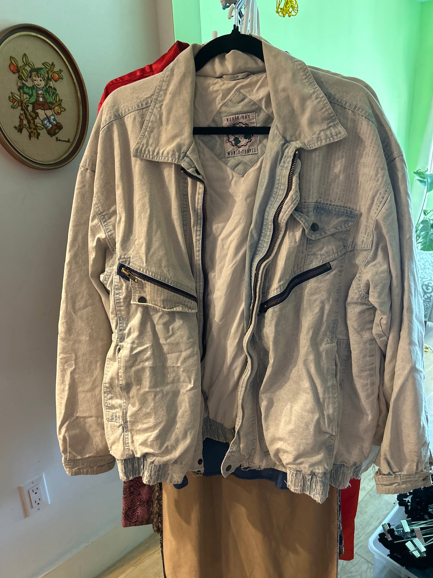 Pale denim bomber jacket