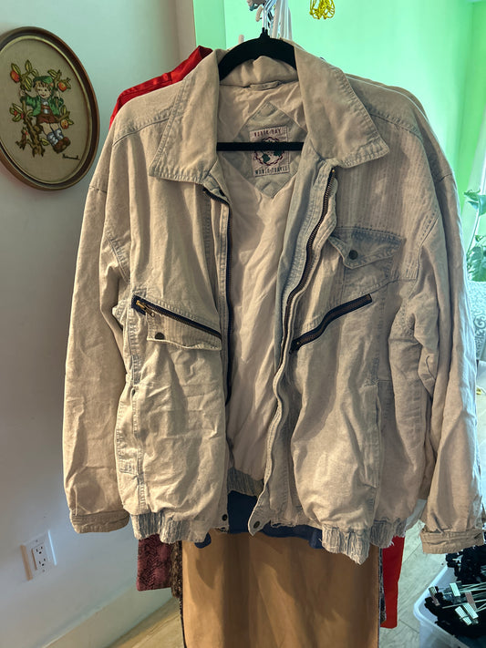 Pale denim bomber jacket