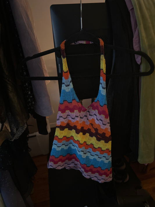 Colorful knit halter top