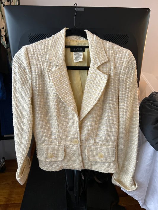 B smart yellow tweed blazer