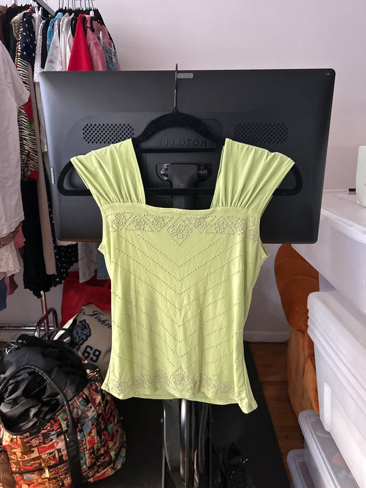 Lime green beaded top