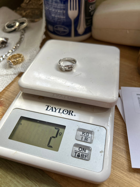 Sterling silver belt ring 01502N