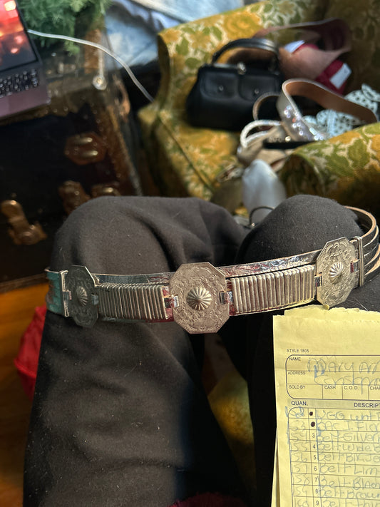 JM silver metal belt 161
