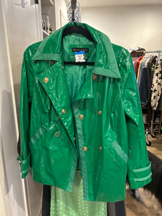 New York and company green raincoat