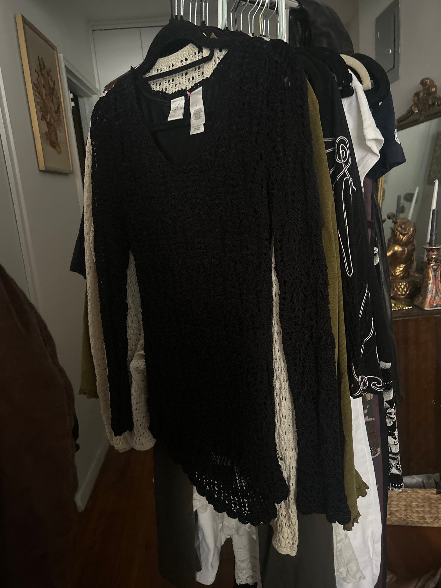 Black crochet top