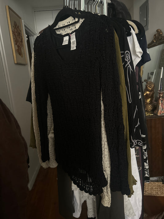 Black crochet top
