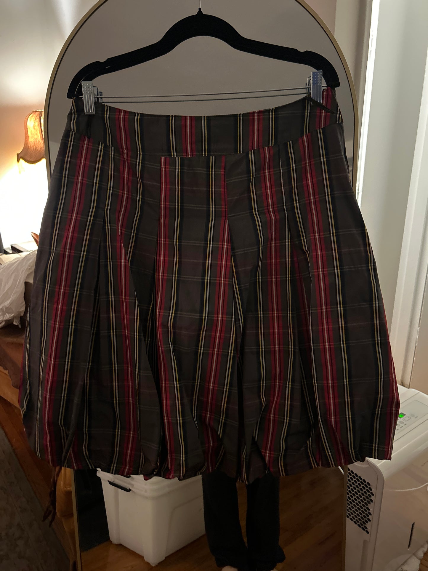 Plaid bubble maxi skirt