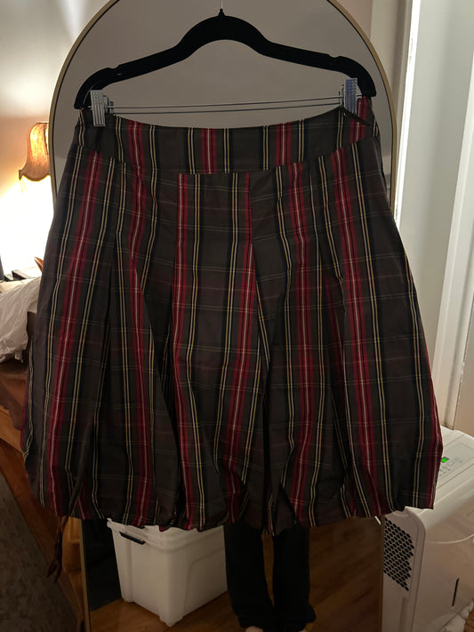 Plaid bubble maxi skirt