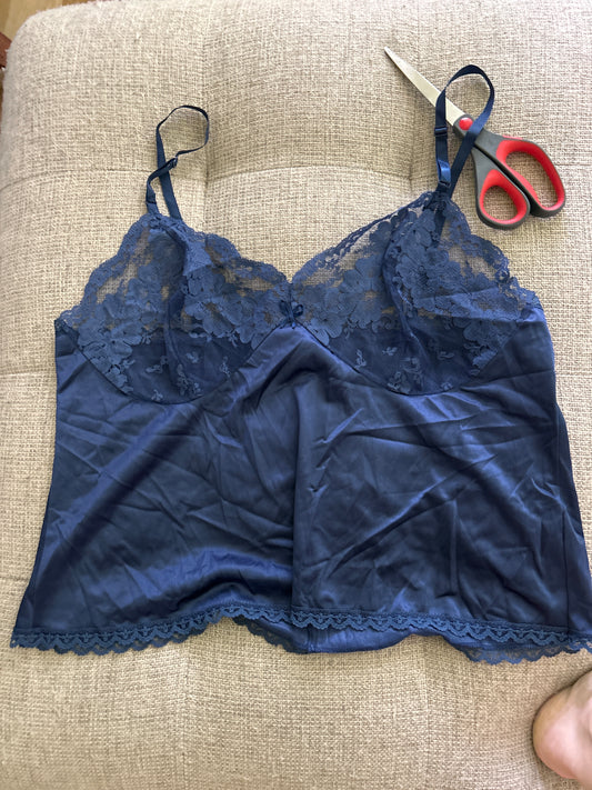 Blue lace cami
