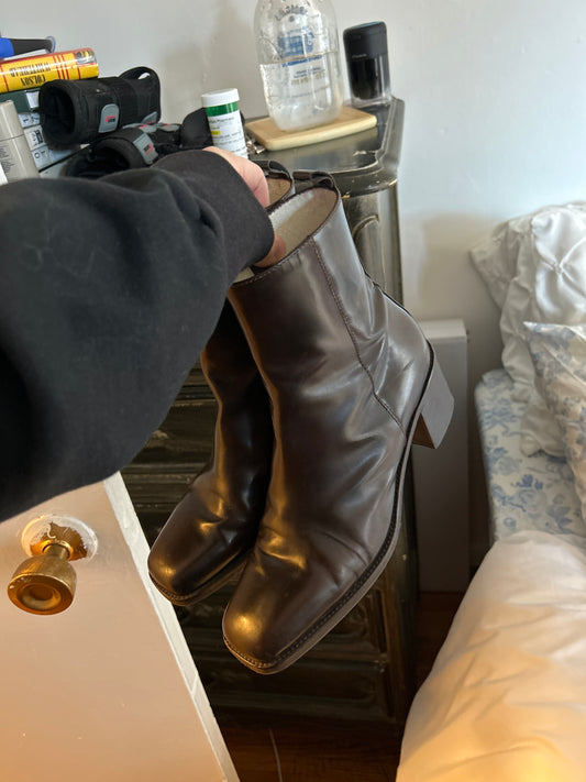 Italian square toe boots