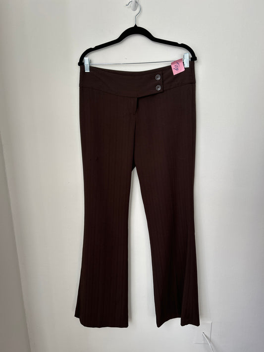 Low rise brown pinstripe pants