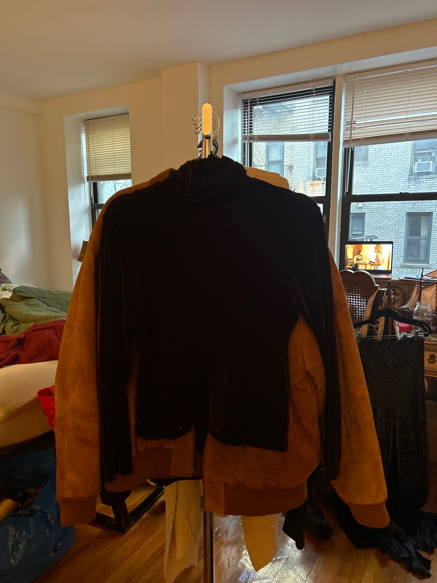 Chocolate velvet turtleneck