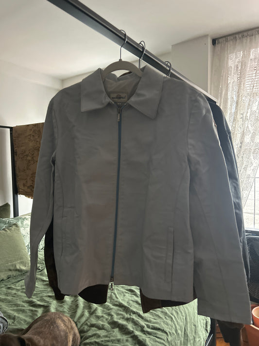 Masterpelle light blue leather jacket