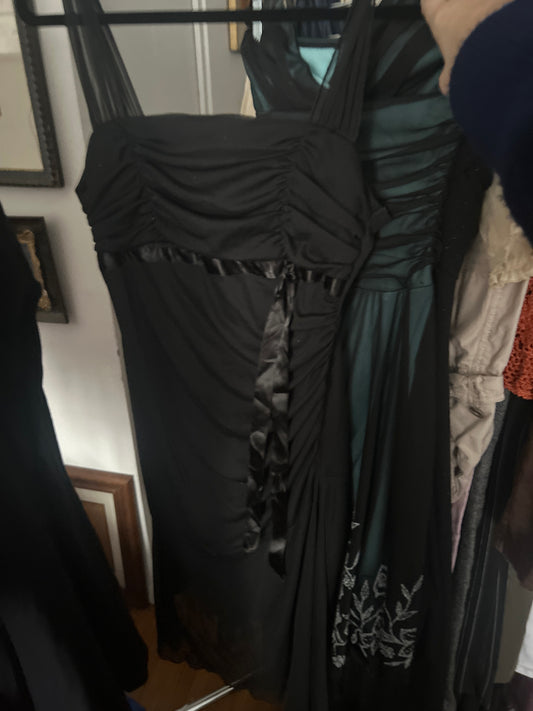 Black ruched dress