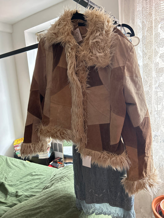 Patchwork suede jacket