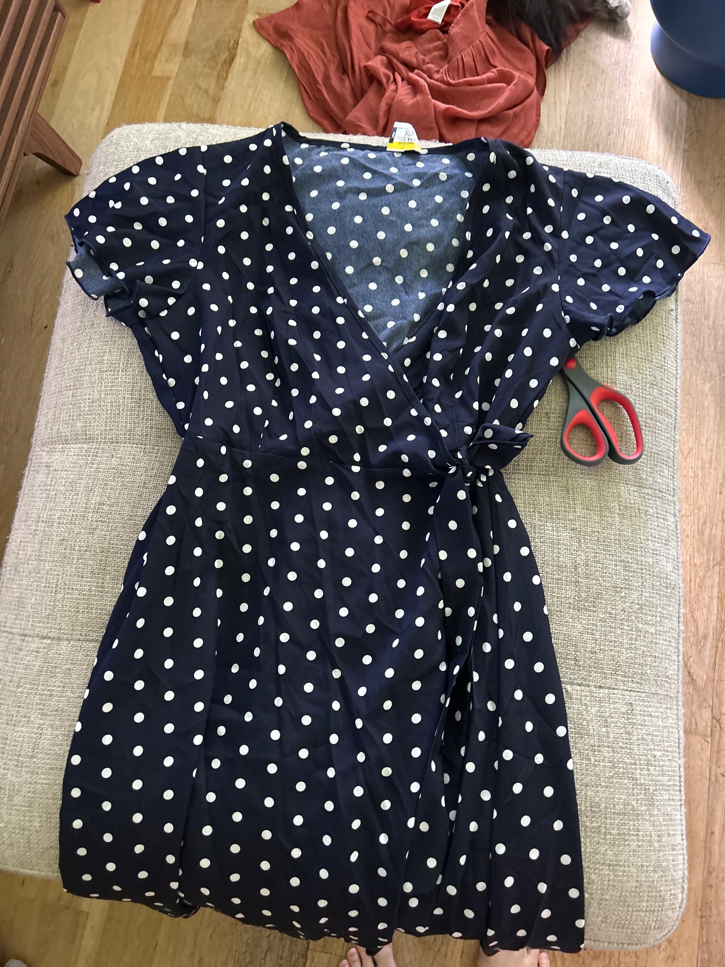 Blue polka dot dress