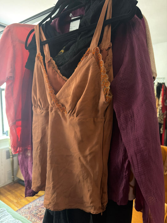 Ice silk Orange tank top