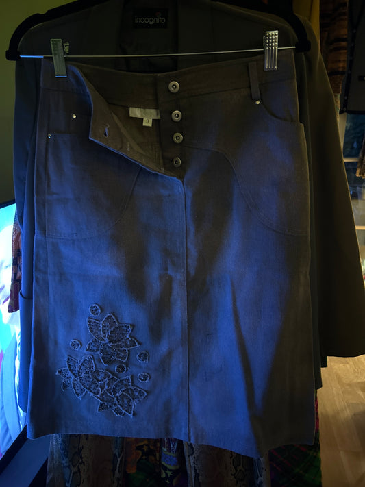 V cocca embroidered skirt