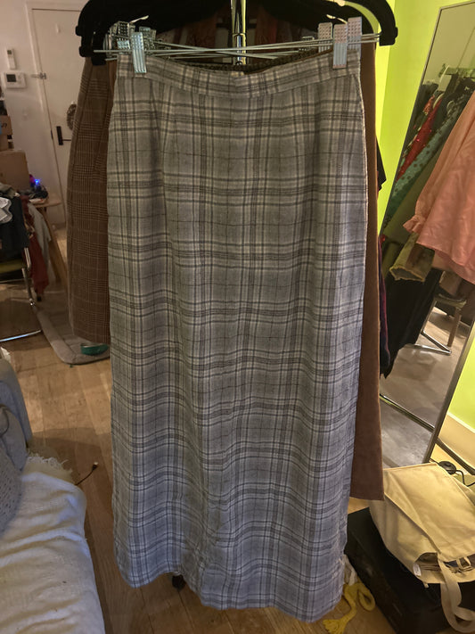 Grey Plaid maxi skirt