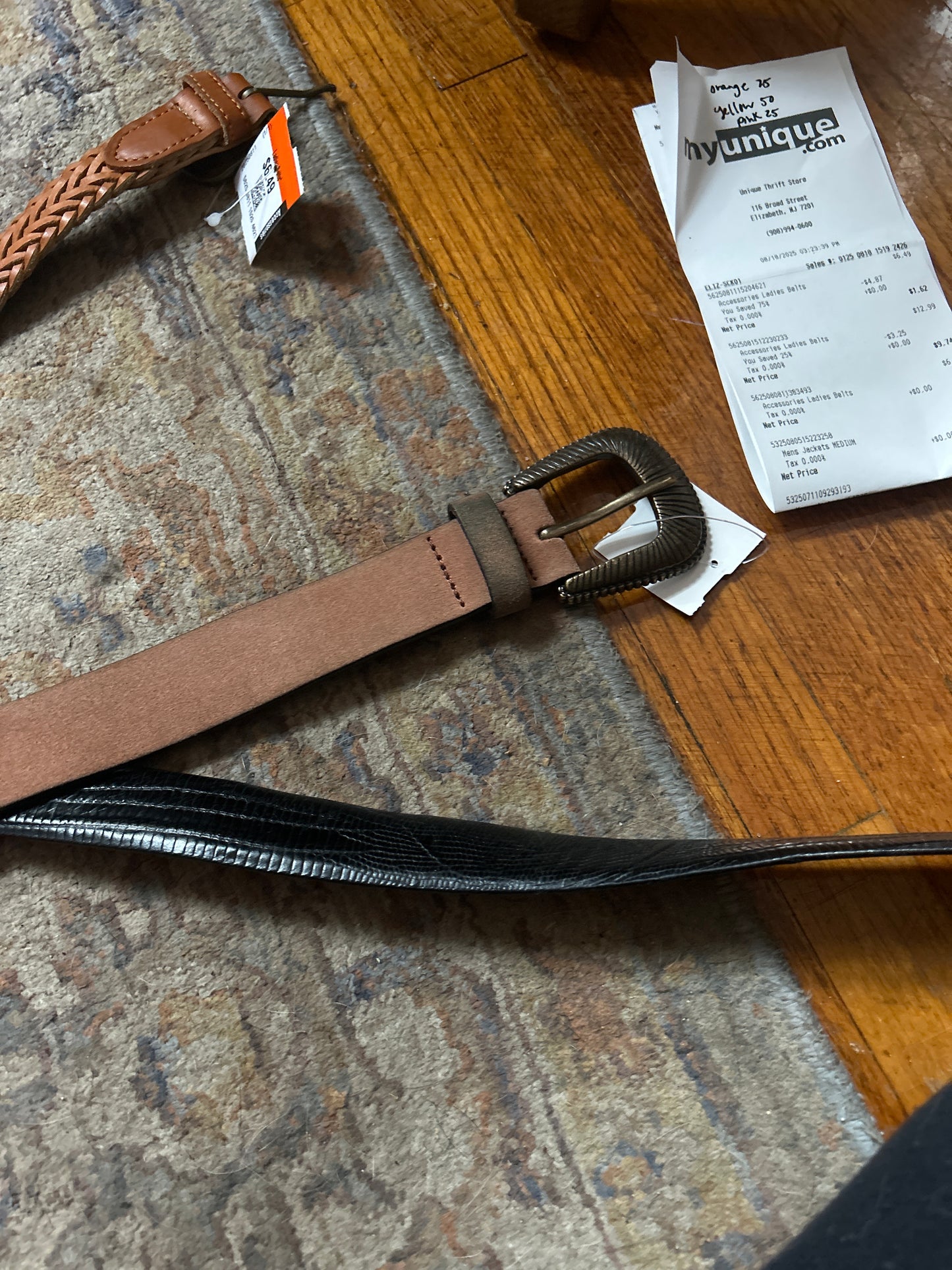 Dusty brown leather belt