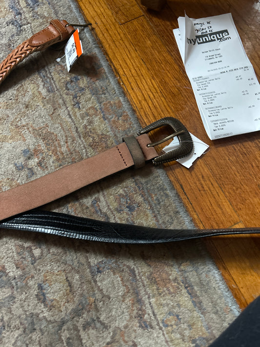 Dusty brown leather belt