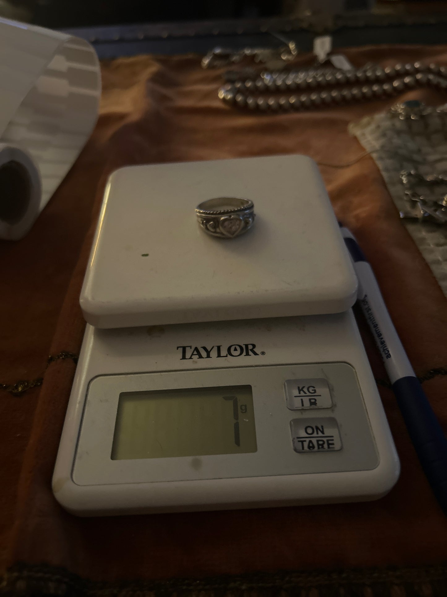 Sterling heart stone ring 01509W