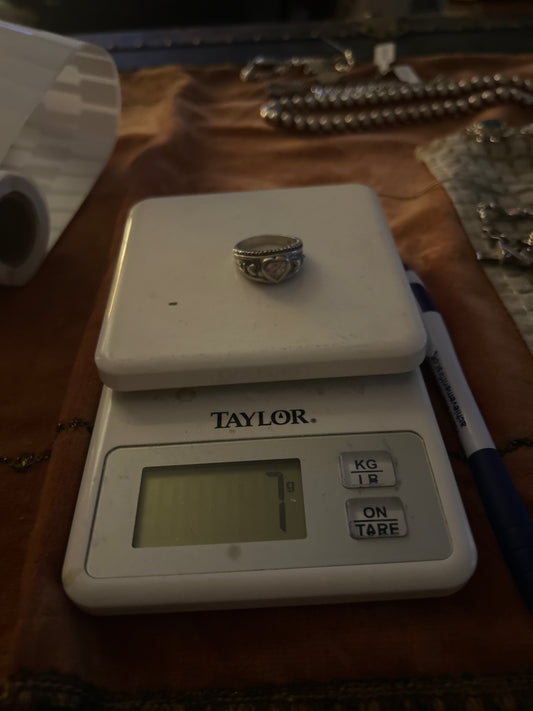 Sterling heart stone ring 01509W
