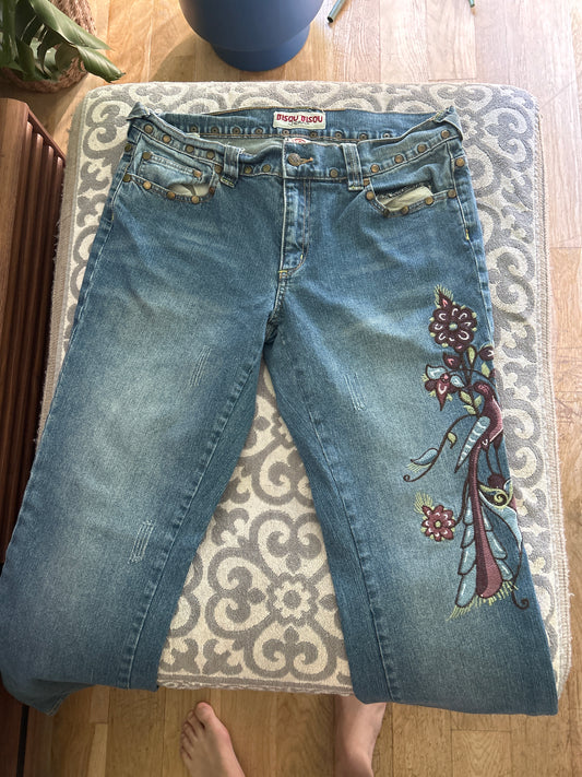 Bisou bisou embroidered jeans