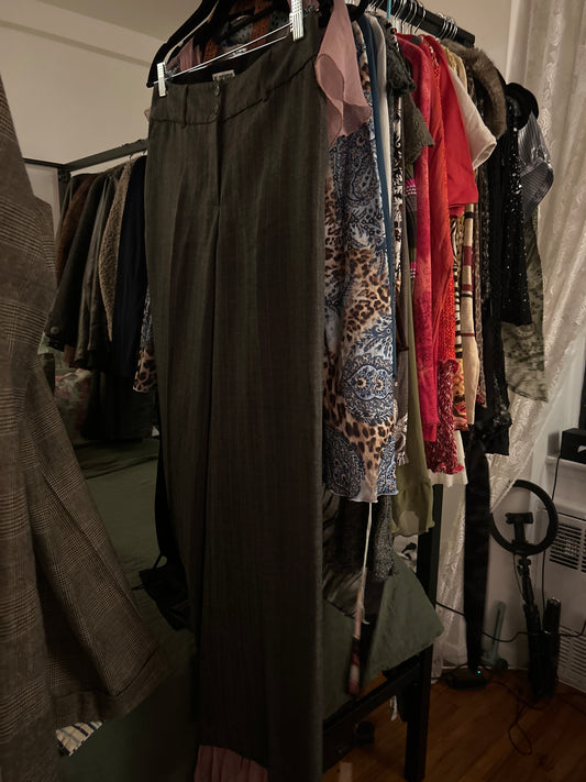 Dark grey pinstripe pants