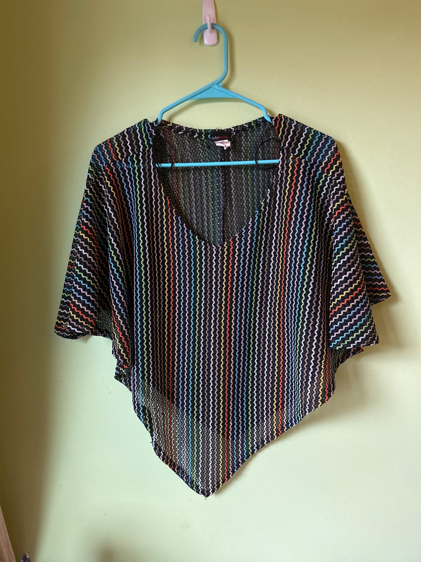 sheer rainbow poncho