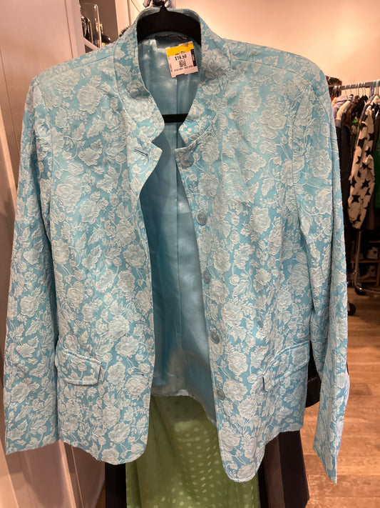 Blue floral blazer