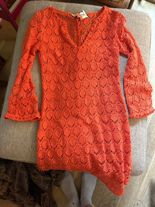 Orange crochet dress