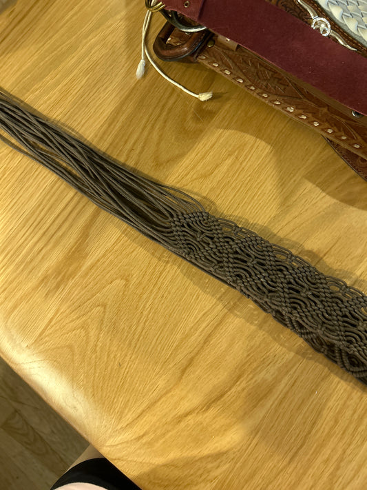 Brown crochet belt