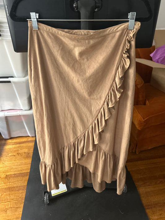 JP Collection tan ruffle skirt