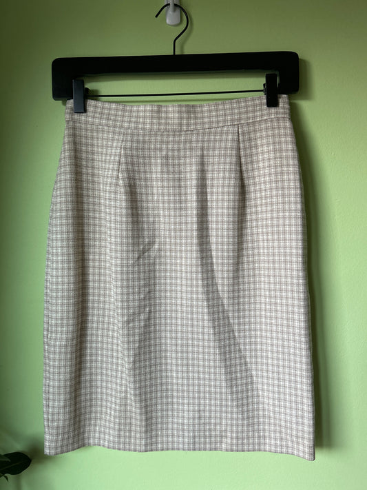 white/taupe flannel skirt
