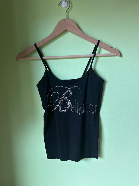 black rhinestone belly dancer tank top