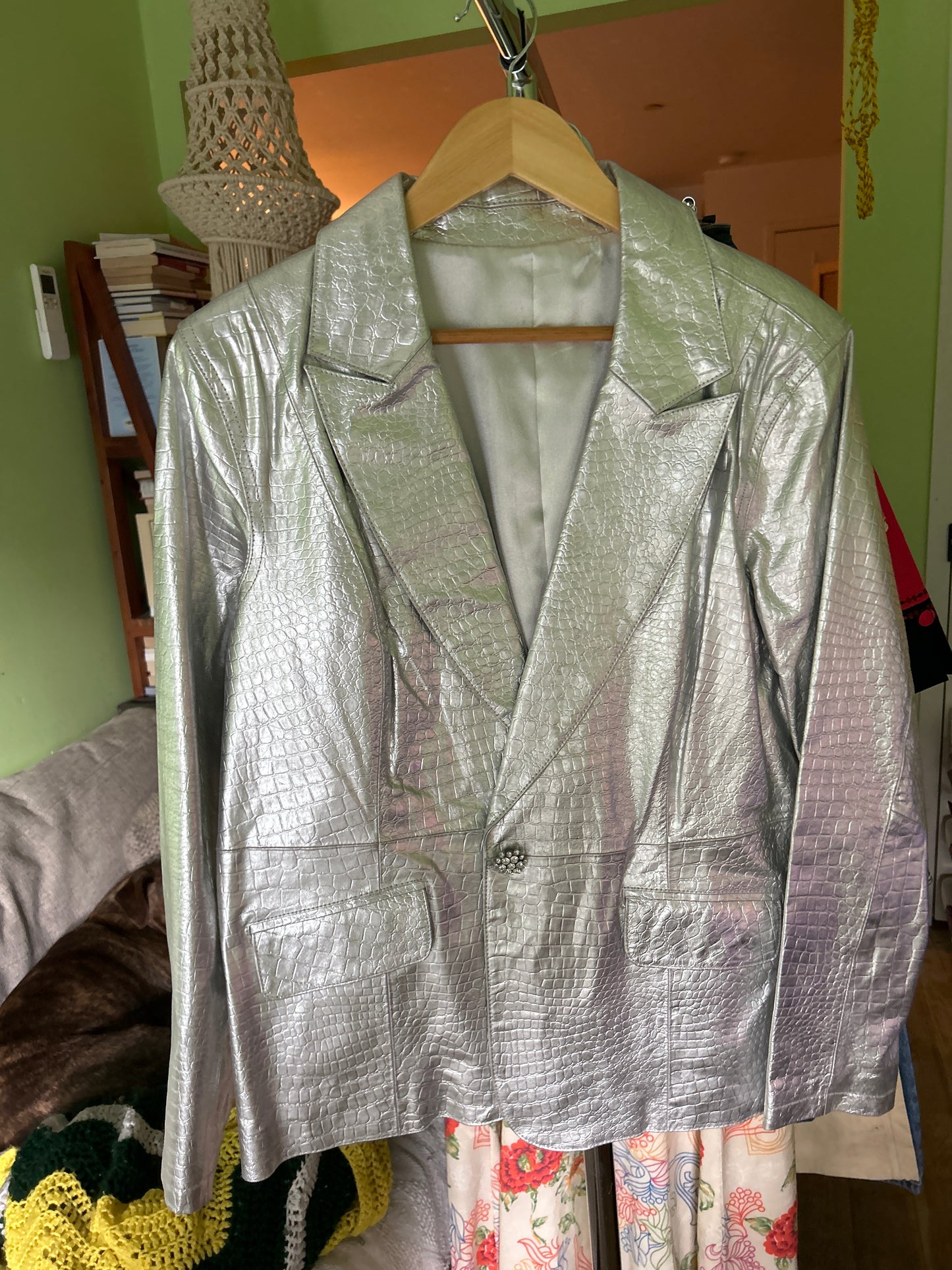 Silver snakeskin blazer