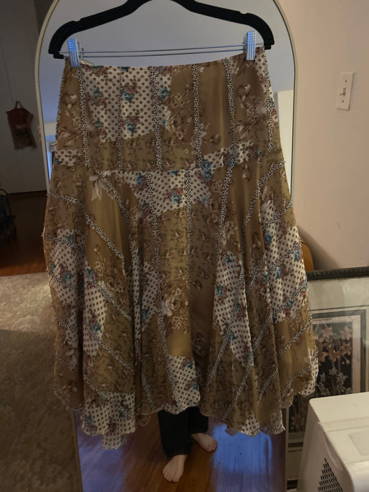 MG floral polka dot maxi skirt