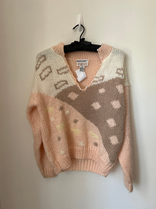 Pink hand knit sweater