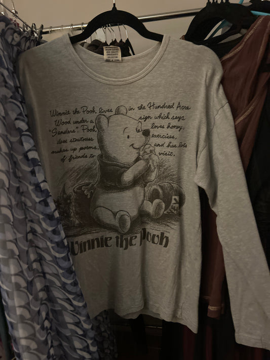 Gray Winnie the Pooh graphic top