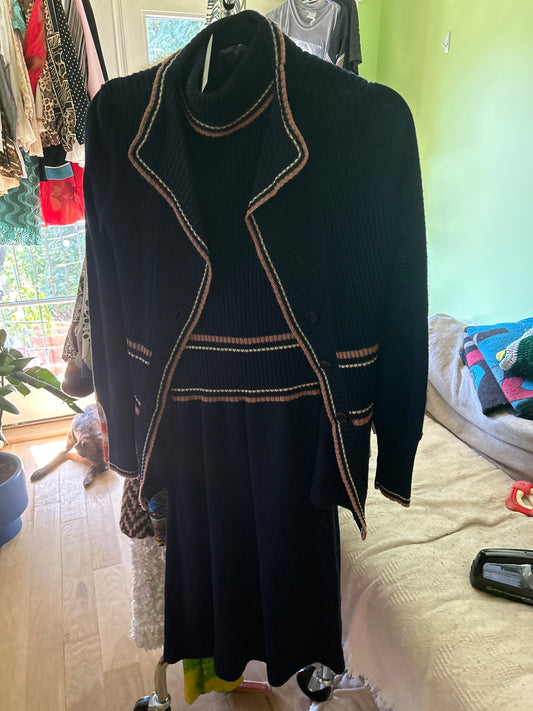 Sweater dress and cardigan set