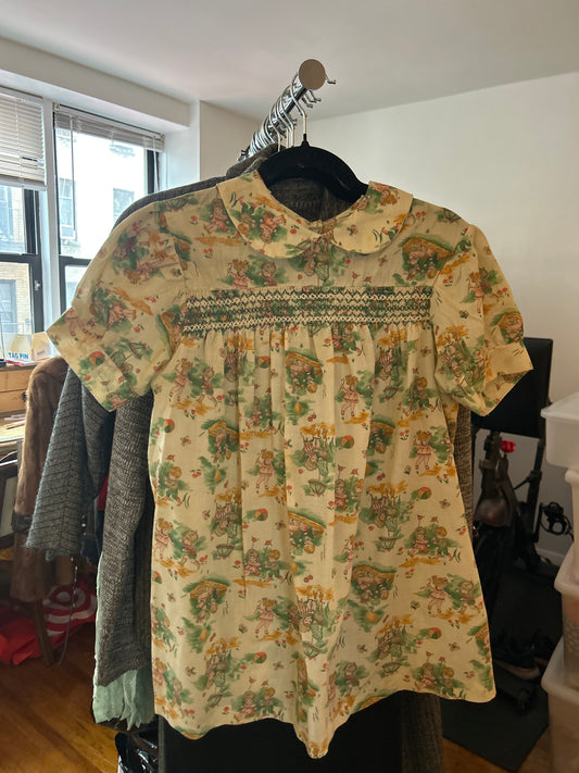 JM 272 70s baby doll print top