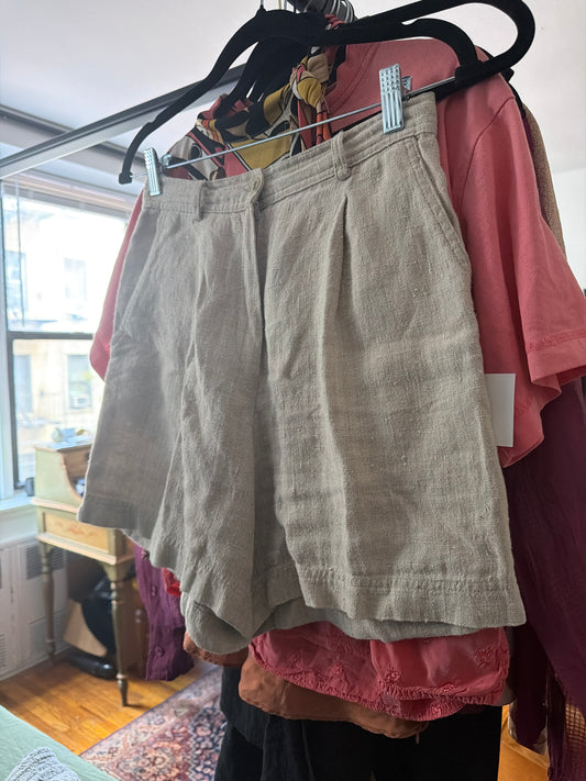 Tan linen shorts