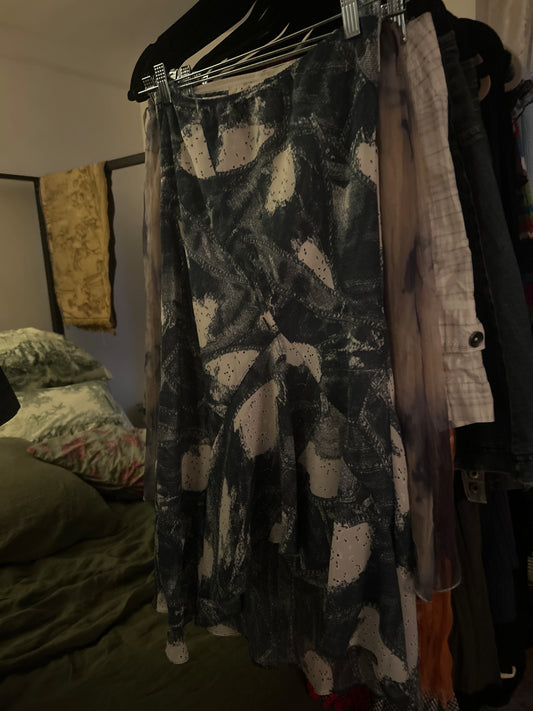 Flash jeans denim print skirt
