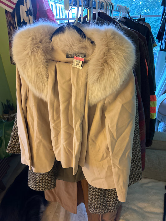 Marvin Richard's faux fur lined jacket and skirt set